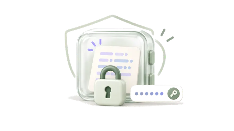 Encrypted vault note protected with a password